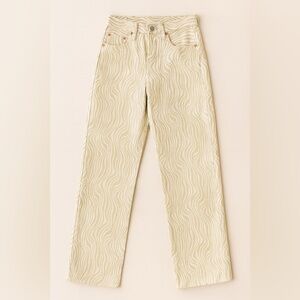 Levi’s Premium Ribcage Straight Ankle Jeans – Size 25 | Rare Wavy Stripe Print